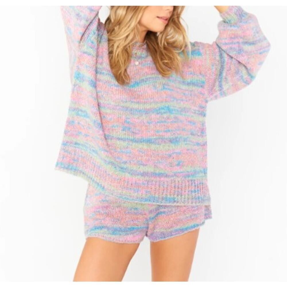 Show Me Your MUMU Women Small Space Knit Multicolor Sweater